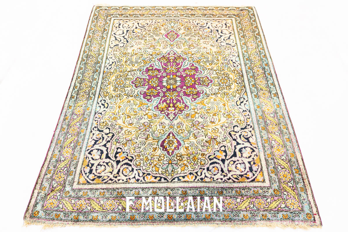 Kashan Mohasham Silk Rug n°:828802